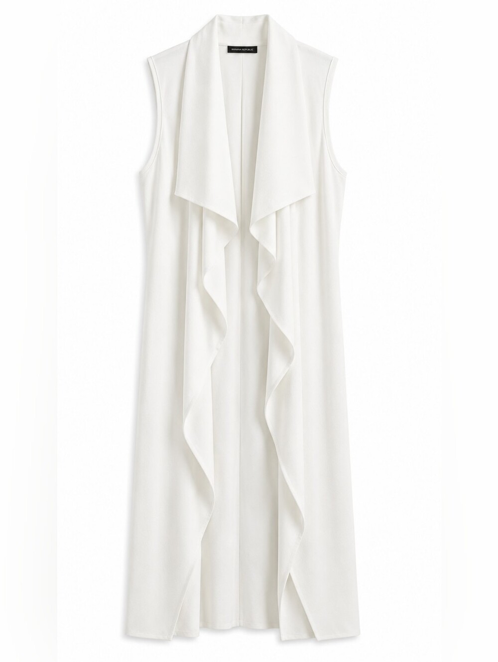 Mendocino White Sleeveless Flowy Long Vest L